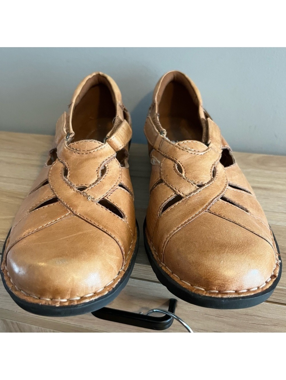 Women's Clarks Bendables Chestnut Leather Mary Jane Loafer Size 9.5